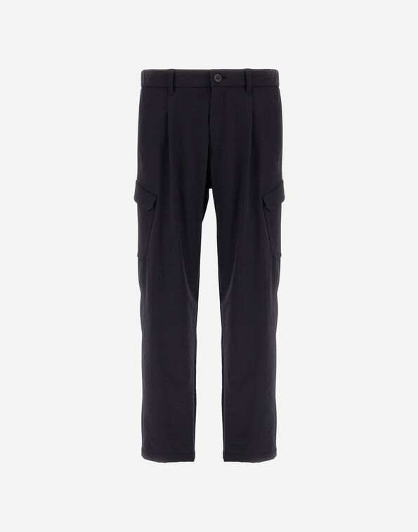 Herno LIGHT COMFORT STRETCH WOVEN CARGO TROUSERS Black PT000156U12773S9300