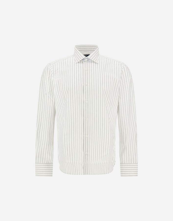 Herno SHIRT IN MELANGE STRIPED COTTON Light Grey CM000030U133189410