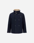 Herno PEA COAT IN KEYSTONE AND TEDDY FABRIC Navy Blue PE000002B12343Z9200