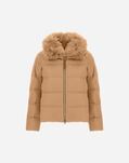 Herno JACKET IN CASHMERE, SILK AND MONOGRAM Camel PI002151D380872157