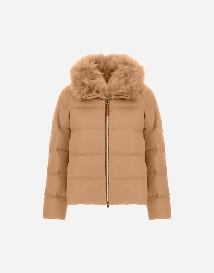 Herno CHAQUETA DE CASHMERE SILK Y MONOGRAM Camel PI002151D380872157