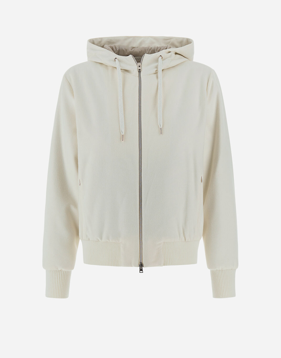 Herno カシミアシルク Resort ボンバージャケット In Ivory