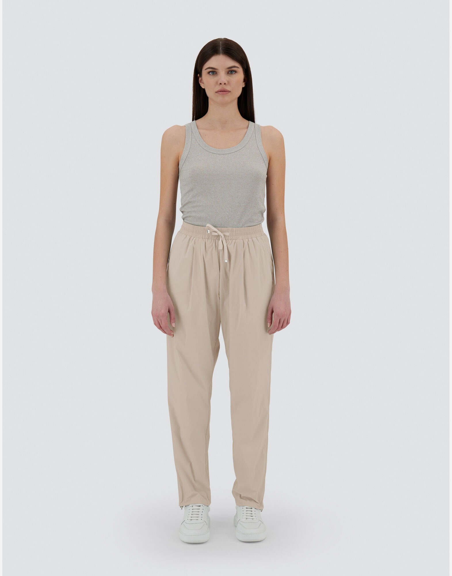 RESORT TROUSERS IN LIGHT NYLON STRETCH in Chantilly/Grey for