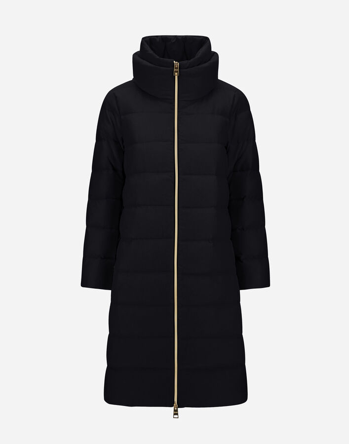 Herno LONG JACKET IN CASHMERE, SILK AND SATIN Black PI002175D380879300