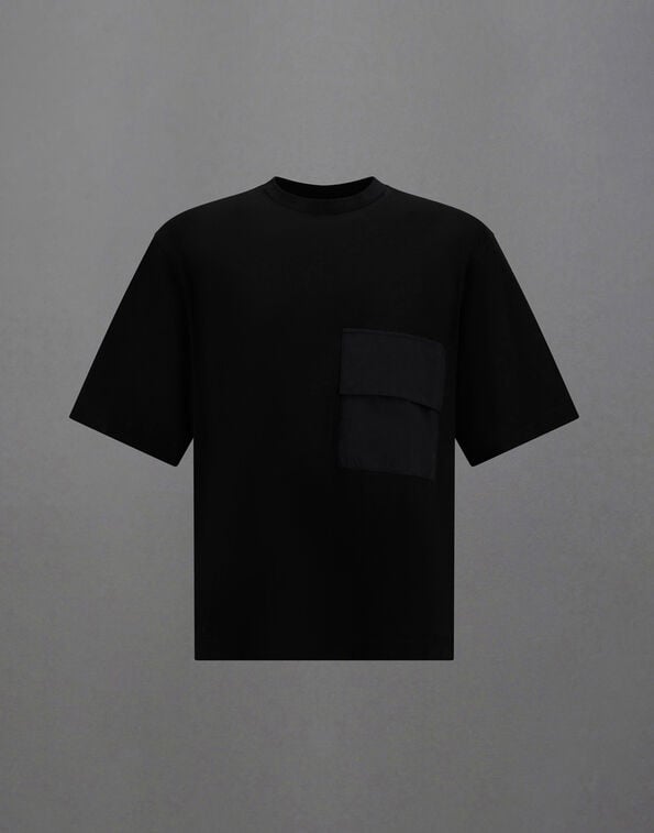 Herno LAMINAR T-SHIRT IN LIGHT MERCERISED COTTON AND 2L GORE-TEX&reg; Black JG00072UL521329300
