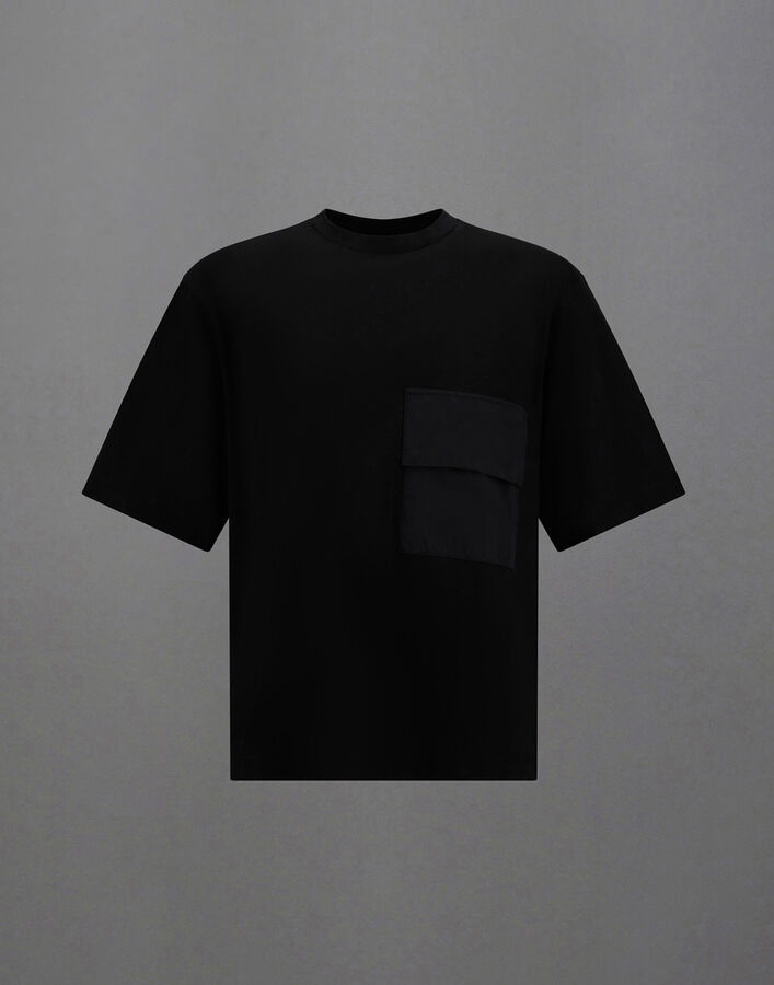 Herno LAMINAR T-SHIRT IN LIGHT MERCERISED COTTON AND 2L GORE-TEX&reg; Black JG00072UL521329300