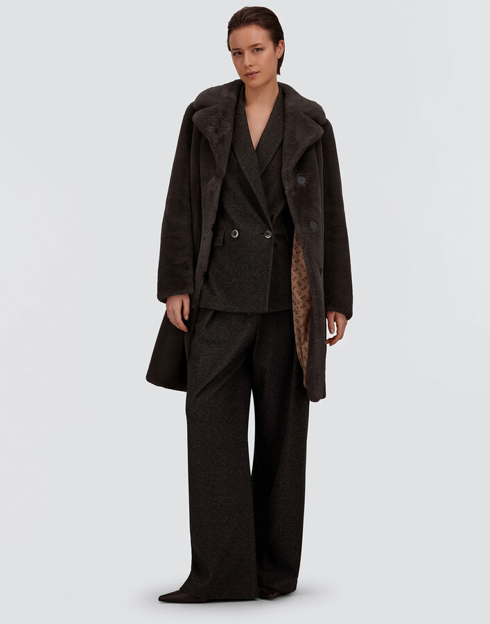 Herno JACQUARD BLAZER WITH DIAGONAL MOTIF Dark Brown JBLZ0002D560478800