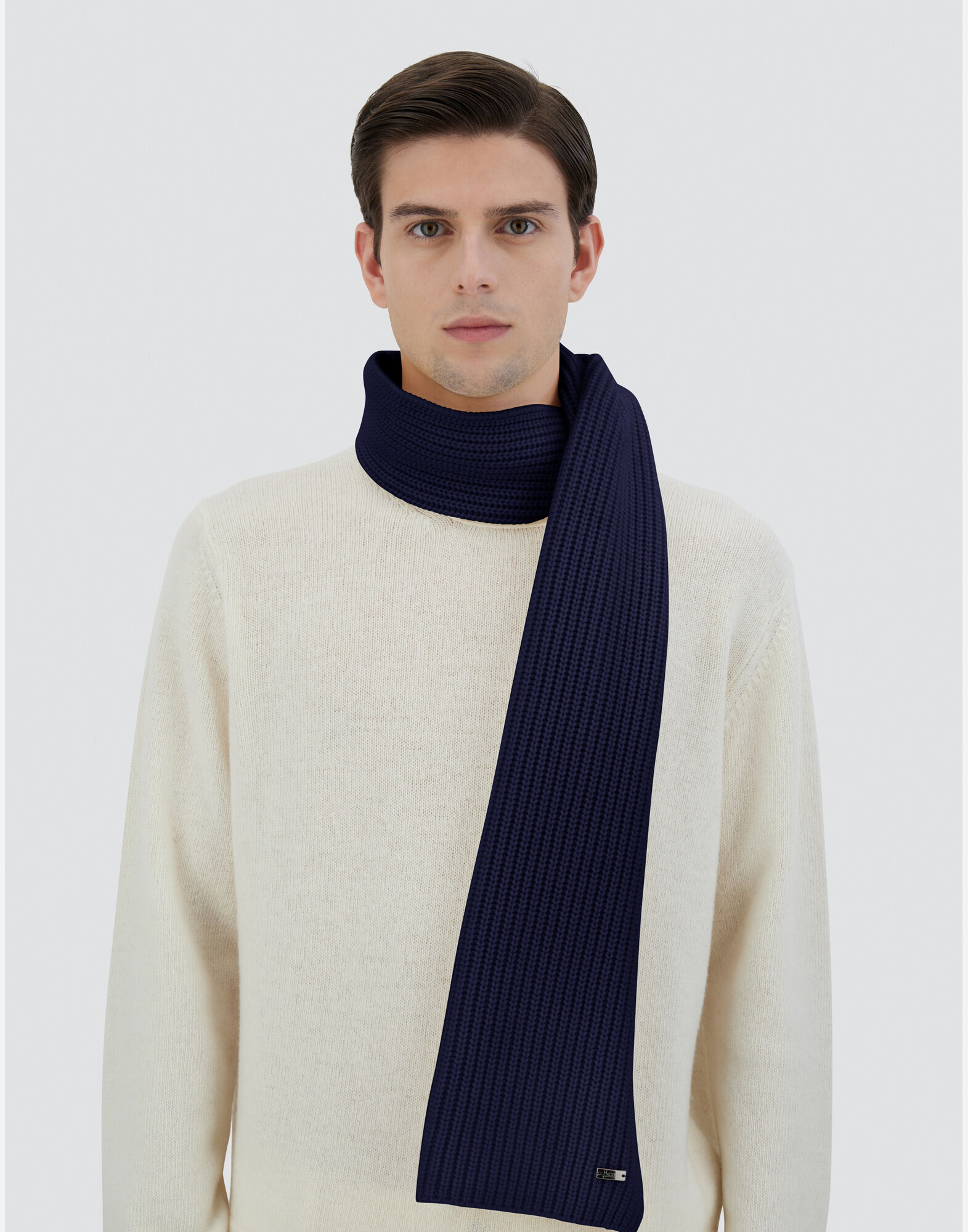 Navy blue cashmere wrap top