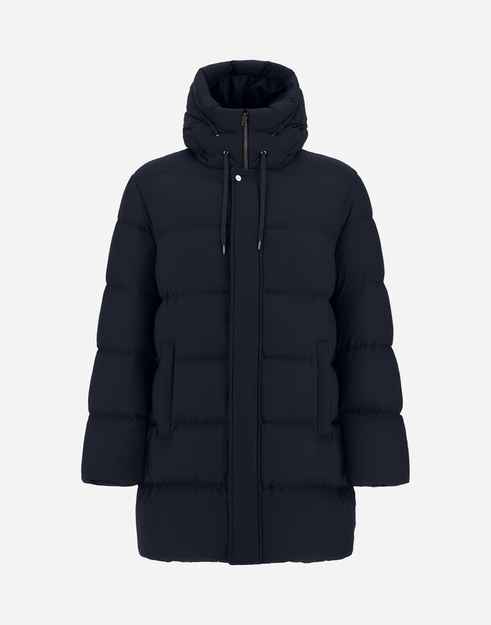 Herno LONG JACKET IN ARENDELLE AND MONOGRAM Navy Blue PI001159U12414Z9200