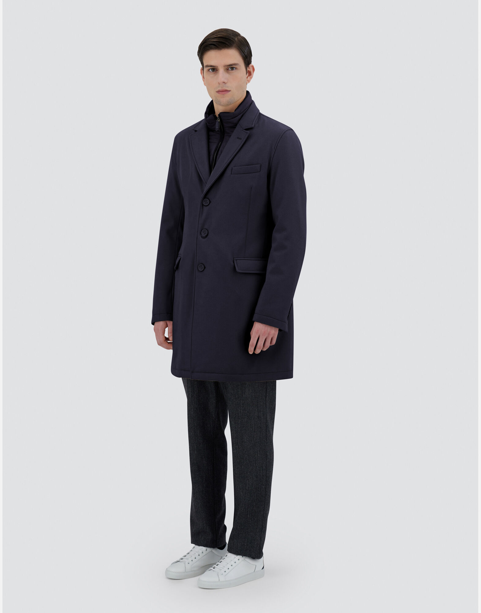 Herno navy coat sales