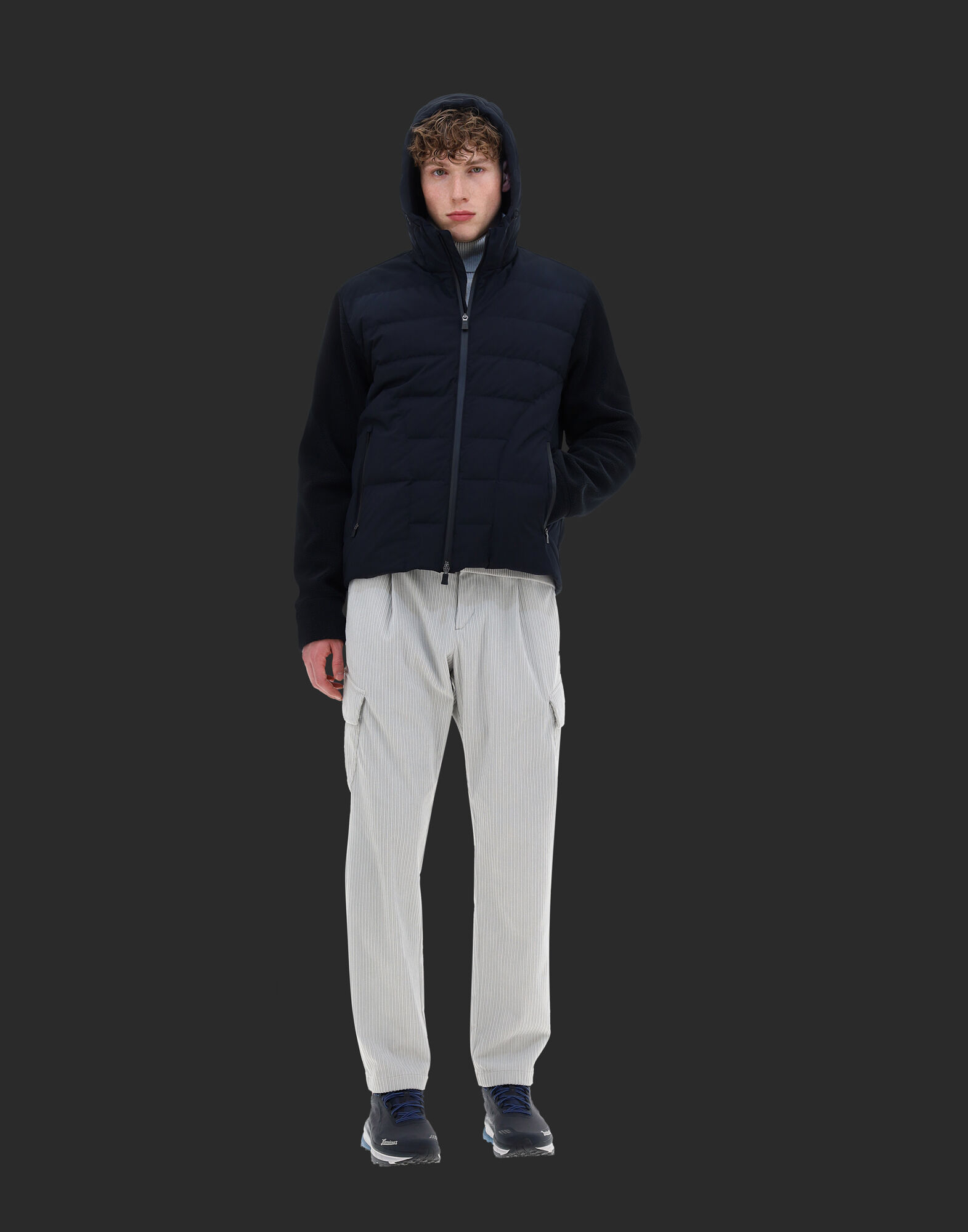 Herno removable interior sales knitted jacket