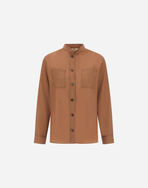 Herno SHIRT IN TROPICAL WOOL Leather CM000044D334872240