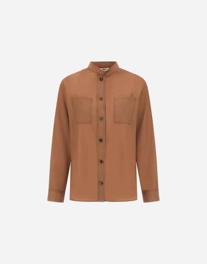 Herno SHIRT IN TROPICAL WOOL Leather CM000044D334872240