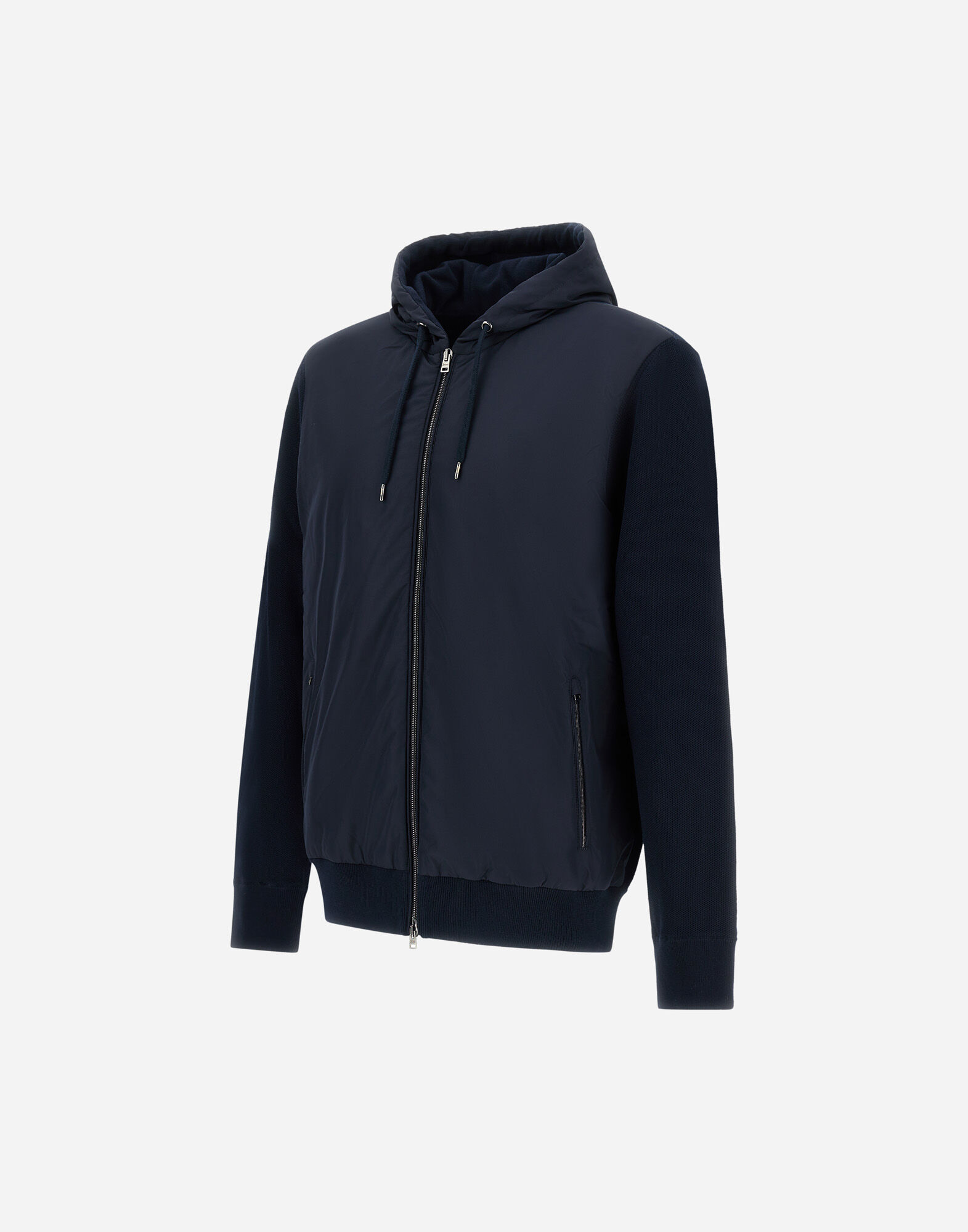 Herno ネイビー ジップアップジャケット　ブルゾン　48 PIQUE' KNIT AND NYLON JACKET in Blue for Men | Herno®