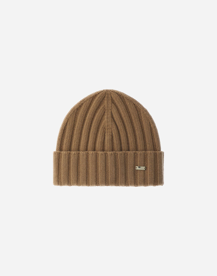 Herno RIBBED WOOL BEANIE Camel BER00084D703442157