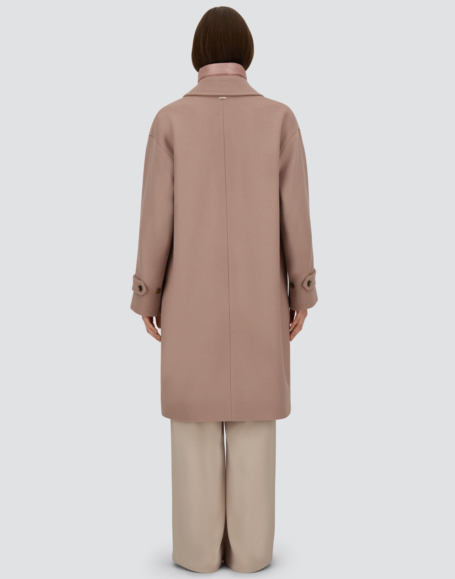 レディース ベロアウール&ナイロンウルトラライト コート ピンク