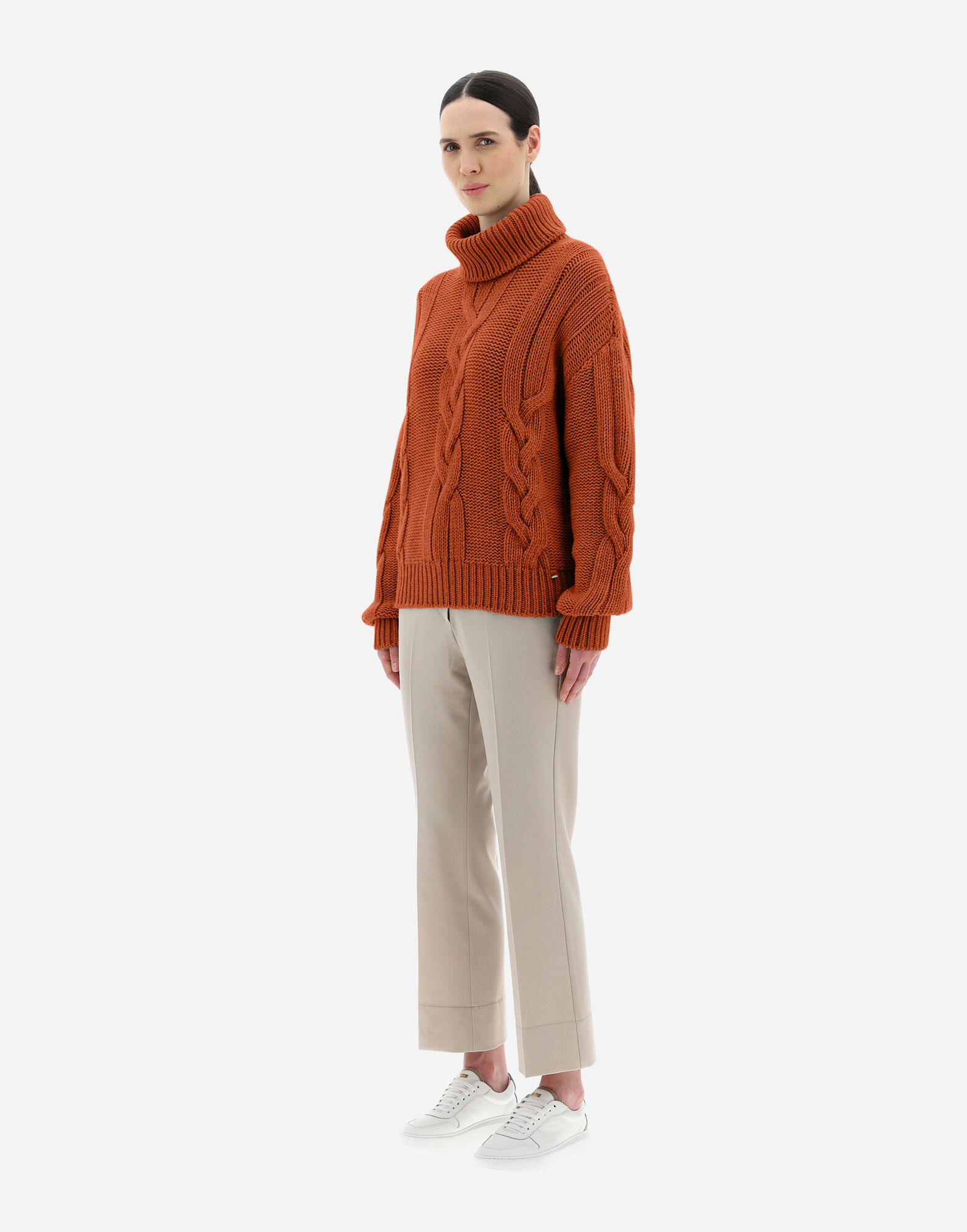 DOLCEVITA LANA CON TRECCE in Orange for Women Herno