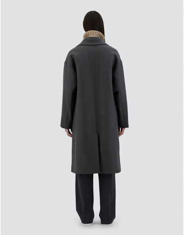 レディース ウールテクスチャー＆エコアージュ コート アイアン  