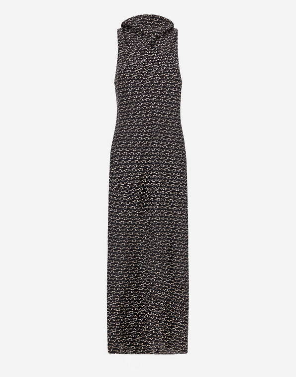 Herno SILK DRESS WITH HOOK PRINT Black AB000096D16009P9300