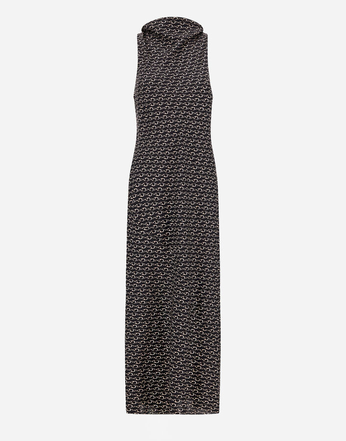 Herno SILK DRESS WITH HOOK PRINT Black AB000096D16009P9300