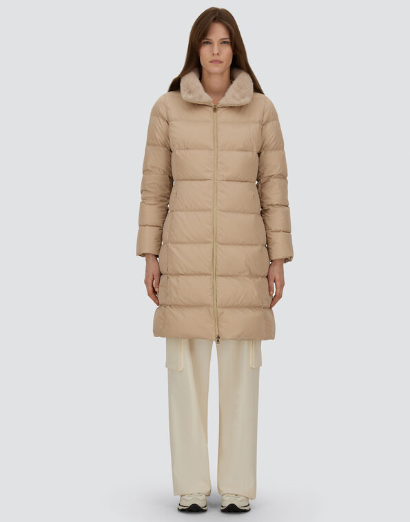 SATIN AND LADY ALTERNATIVE FUR LONG JACKET Herno product thumbnail image view 4