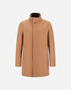 Herno CARCOAT IN EASY WOOL AND LIGHT FAUX FUR Camel CA000214U33432R2150