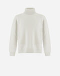 Herno TURTLENECK SWEATER IN INFINITY HERRINGBONE WOOL Cream ML000010U702401010