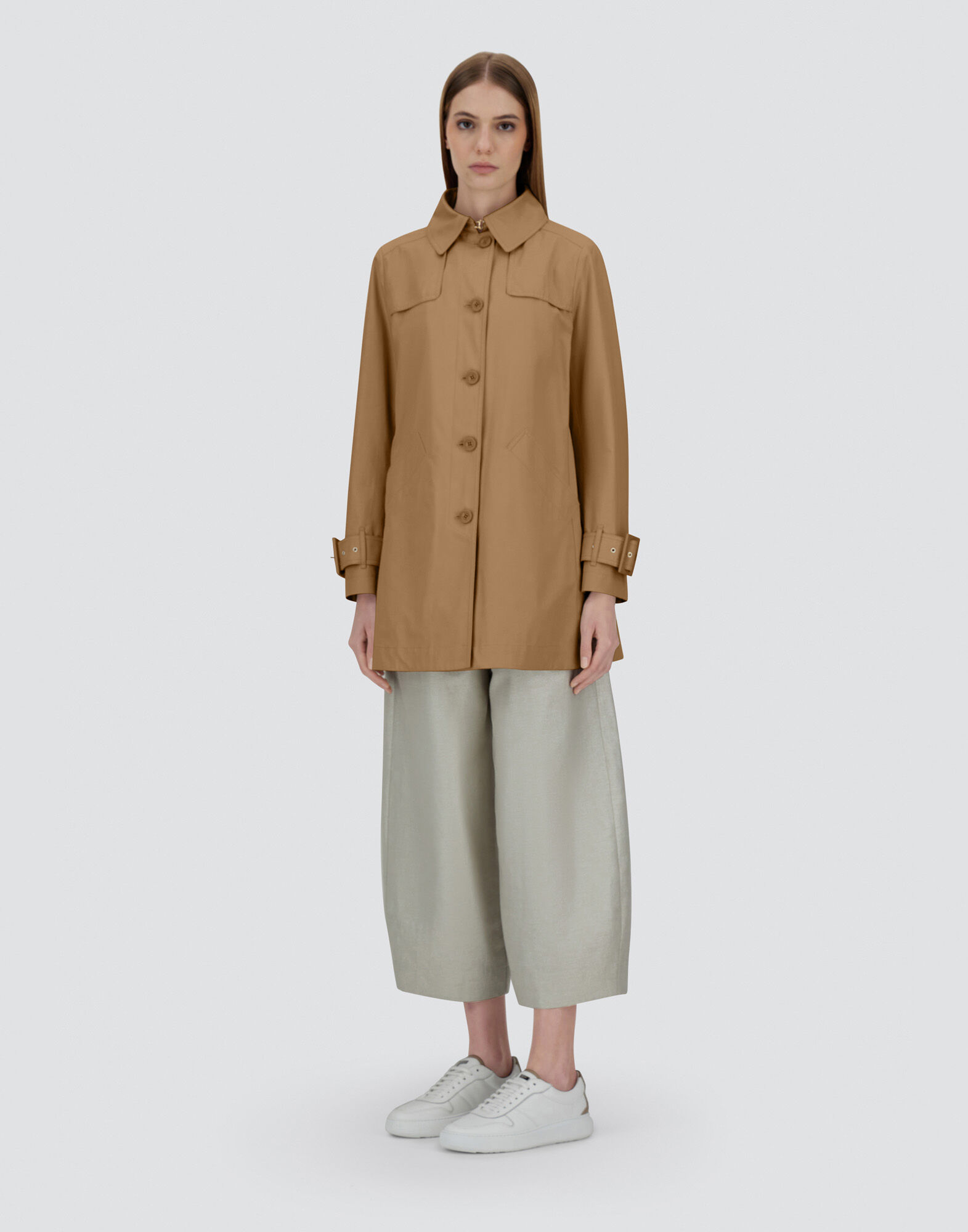HERNOレディース レディース RAINCOAT IN DELON AND MONOGRAM キャメル | Herno