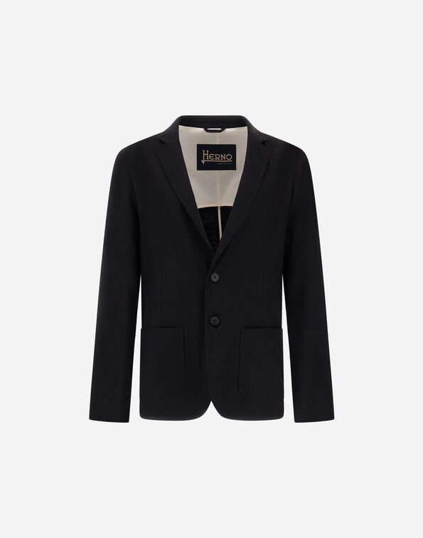 Herno BLAZER IN SLUBBING LINEN Black GA000215U17155S9300