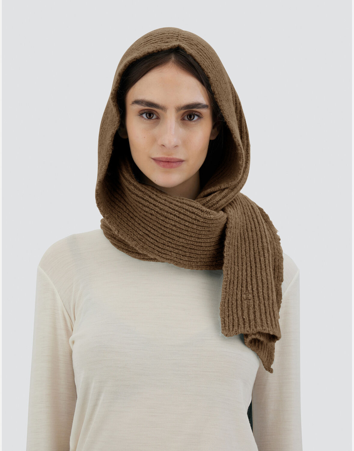HERNO SCARF IN PLAIN ALPACA WOOL 