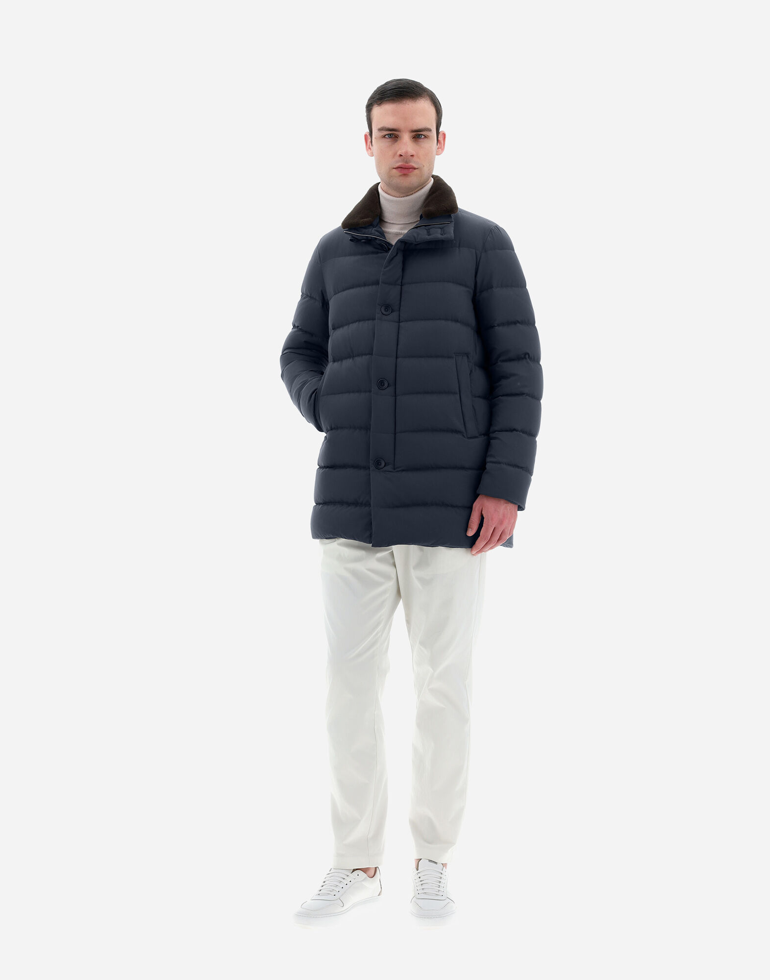 Herno navy coat top