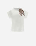 Herno SUPERFINE COTTON STRETCH T-SHIRT WITH FOULARD Jrs 52003/1000 + Foulard 4030 JG0015D520031430