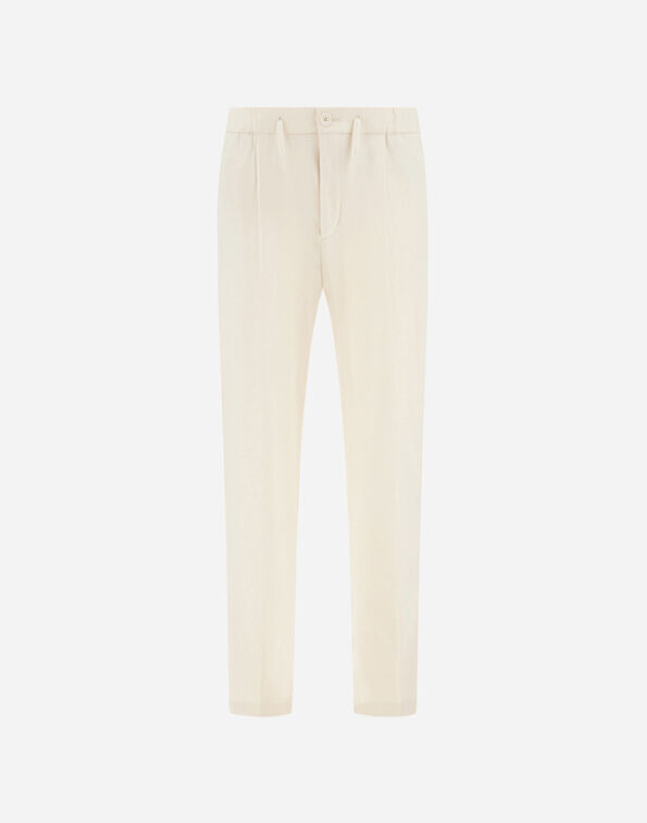 Herno LIGHT COMFORT STRETCH WOVEN TROUSERS Ivory PT000155U12773S1215