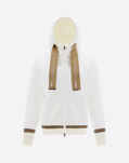 Herno CARDIGAN IN SCUBA SWEATER AND NYLON CHAMONIX Natural JP000114D560061100