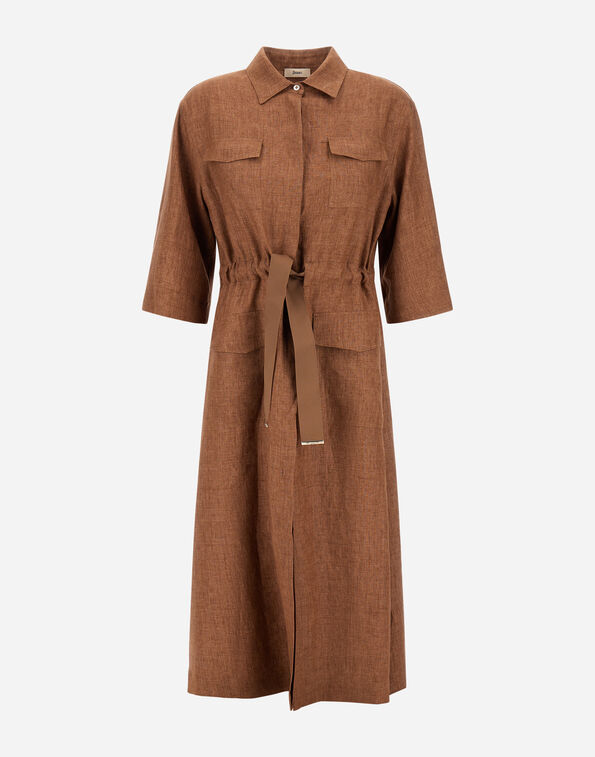 Herno DRESS IN NEW LINEN Leather AB000072D17105Z2240