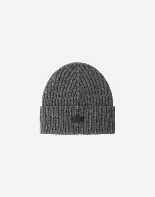 Herno RIBBED WOOL BEANIE Dark Grey BER00057U702929460