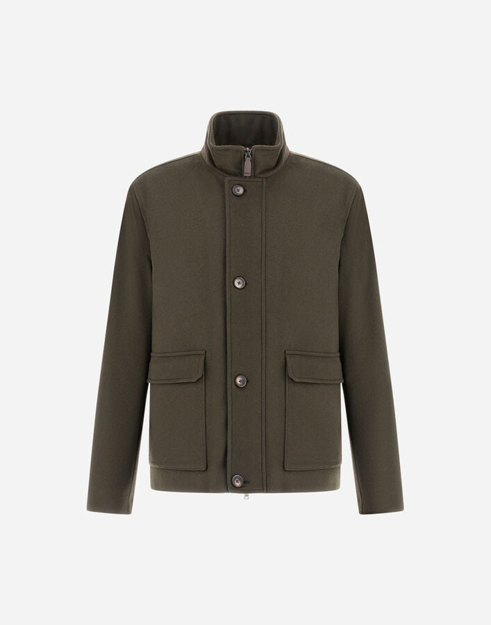 FIELD JACKET IN PURE CASHMERE Herno Herno FIELD JACKET IN PURE CASHMERE Olive Green GI000553U381267780