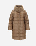Herno OVERSIZE NYLON ULTRALIGHT COAT WITH LADY COLLAR Camel PI1297D120172155