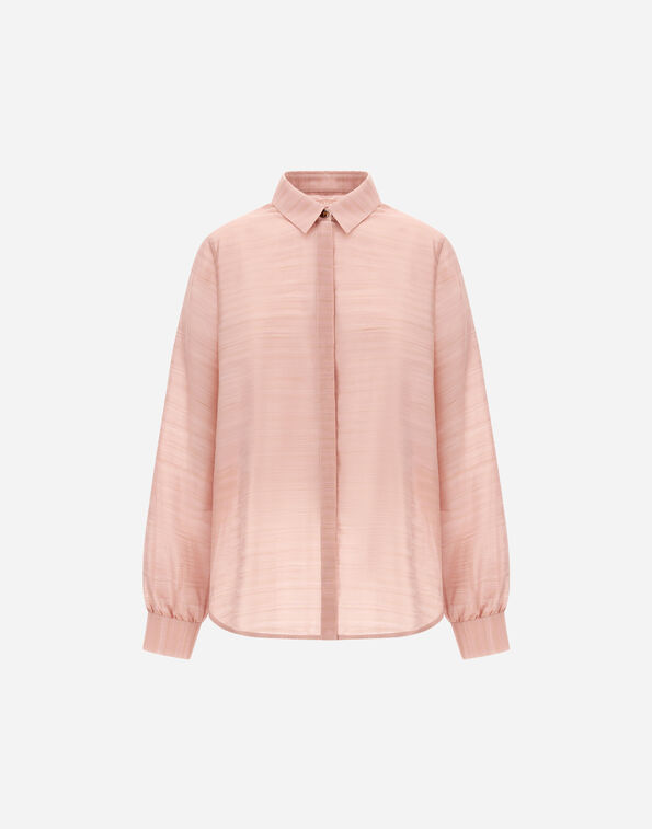 Herno STRIPED SILK JACQUARD SHIRT Dark Pink CM000062D129424185