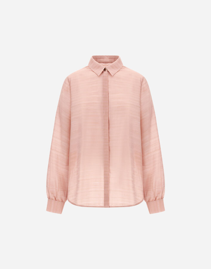 Herno STRIPED SILK JACQUARD SHIRT Dark Pink CM000062D129424185