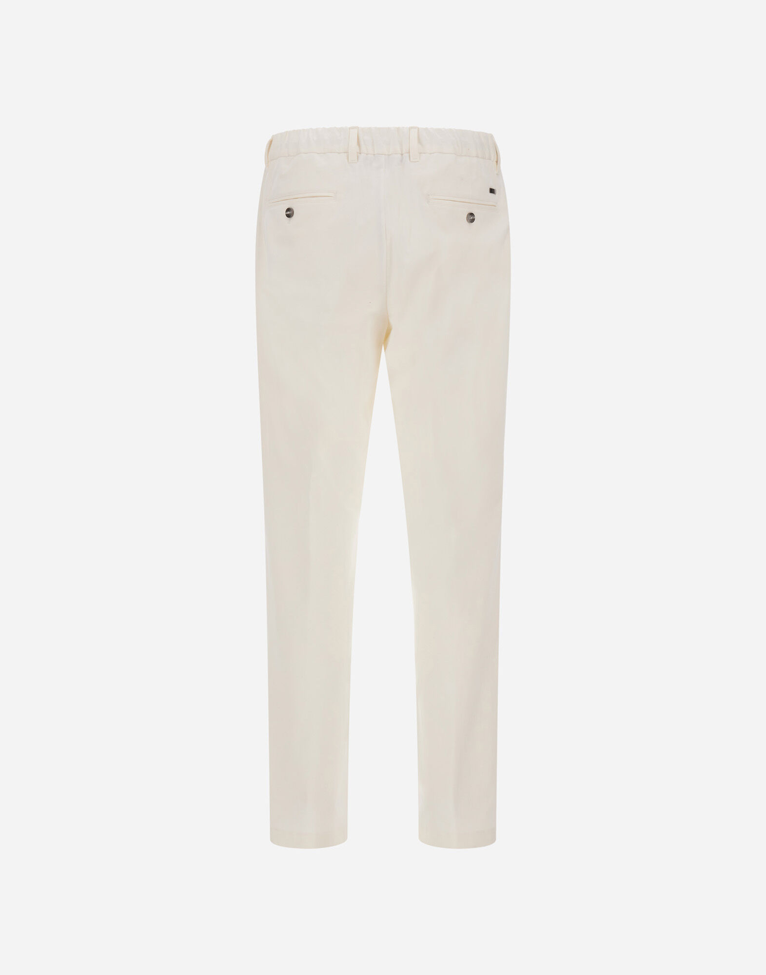 メンズ COTTON AND CASHMERE CANVAS TROUSERS ミルキーホワイト