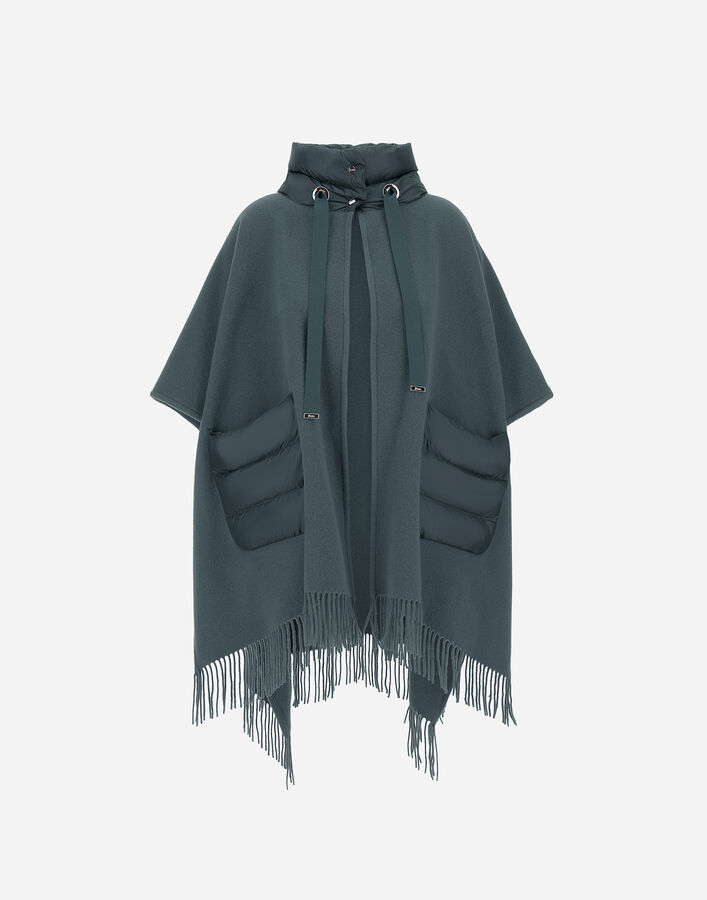 RESORT PONCHO IN WARMY & NYLON ULTRALIGHT Herno Herno RESORT PONCHO IN WARMY & NYLON ULTRALIGHT Midnight Teal GC00066DR333959123
