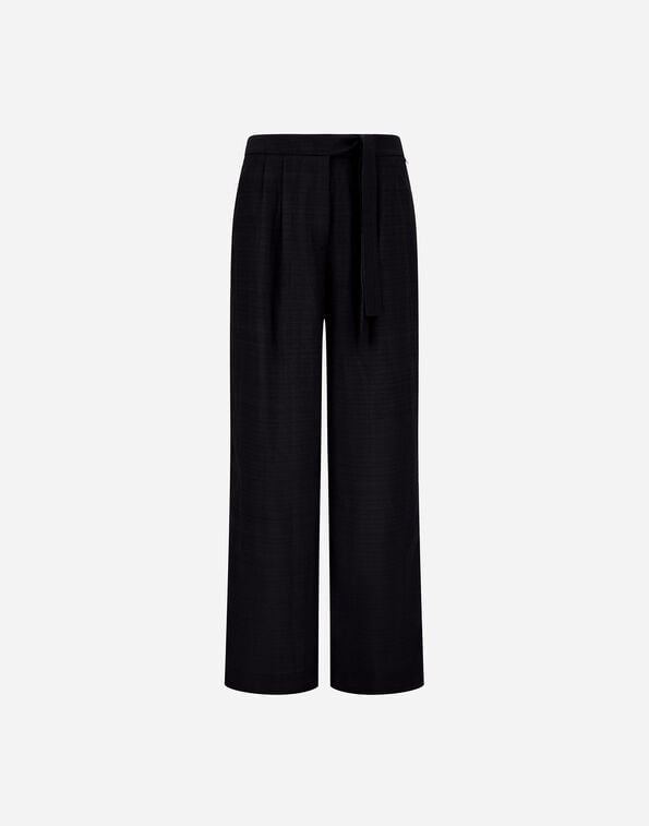 Herno TROUSERS IN TEXTURED VISCOSE Black PT000201D128769300