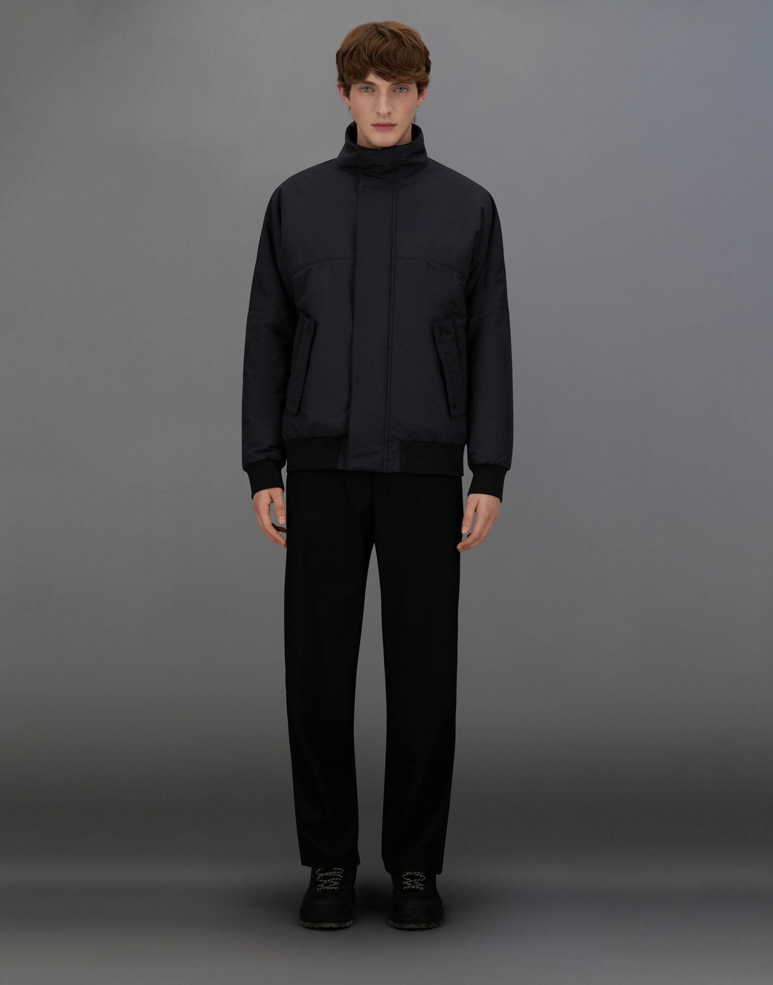 LAMINAR BOMBER JACKET IN ORGANIC TECH in Black | Herno®