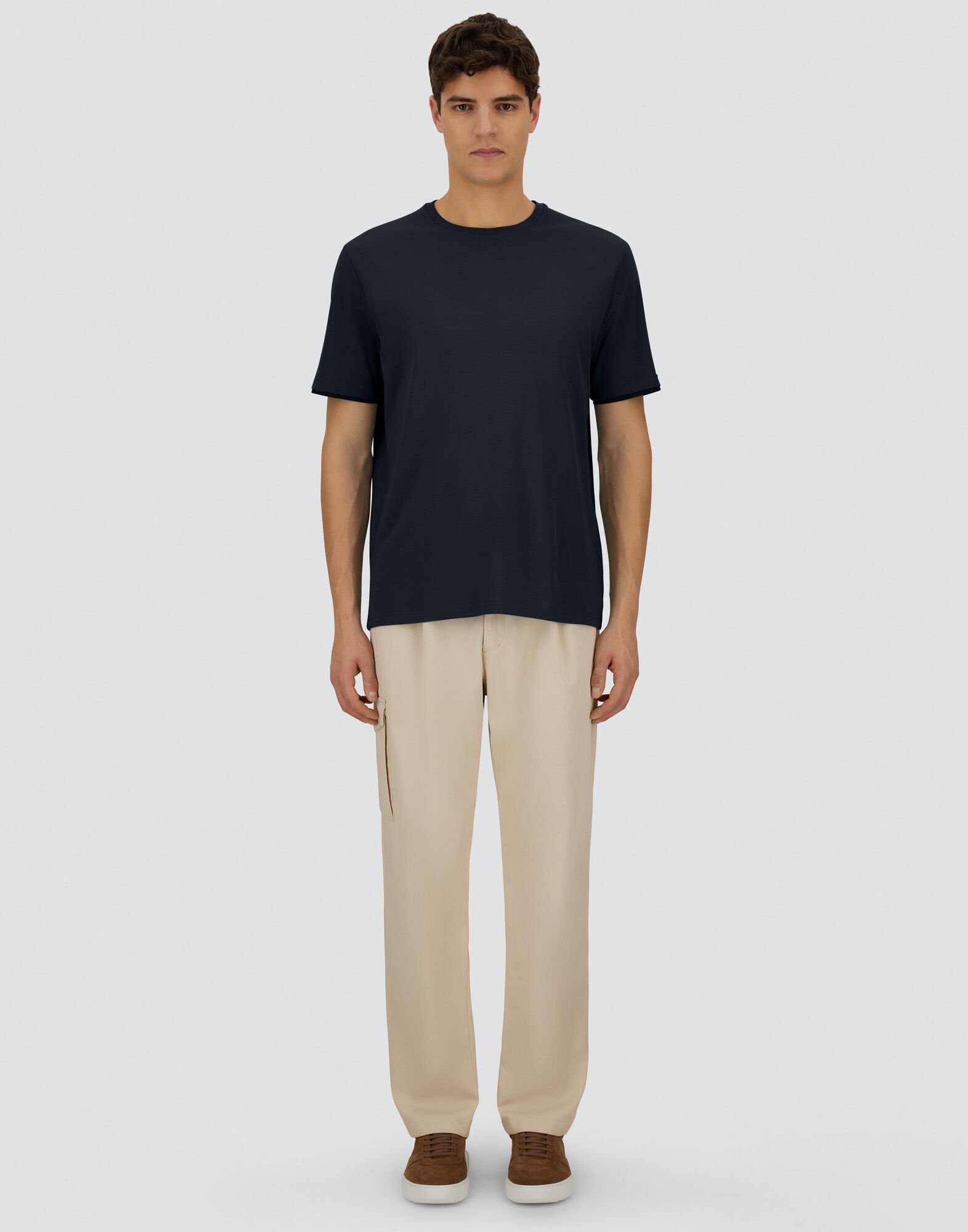 メンズ リゾート ベーシック コットン&ライトストレッチナイロン T