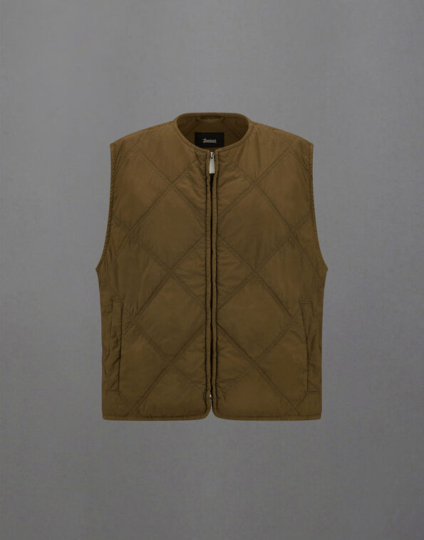 Herno LAMINAR VEST IN TRANSITIONAL QUILTED GARMENT DYED Olive Green GI00208UL12852S7305T04