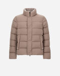 Herno BOMBER JACKET IN ARENDELLE AND FAUX FUR Dove Grey PI001019U12414Z2720