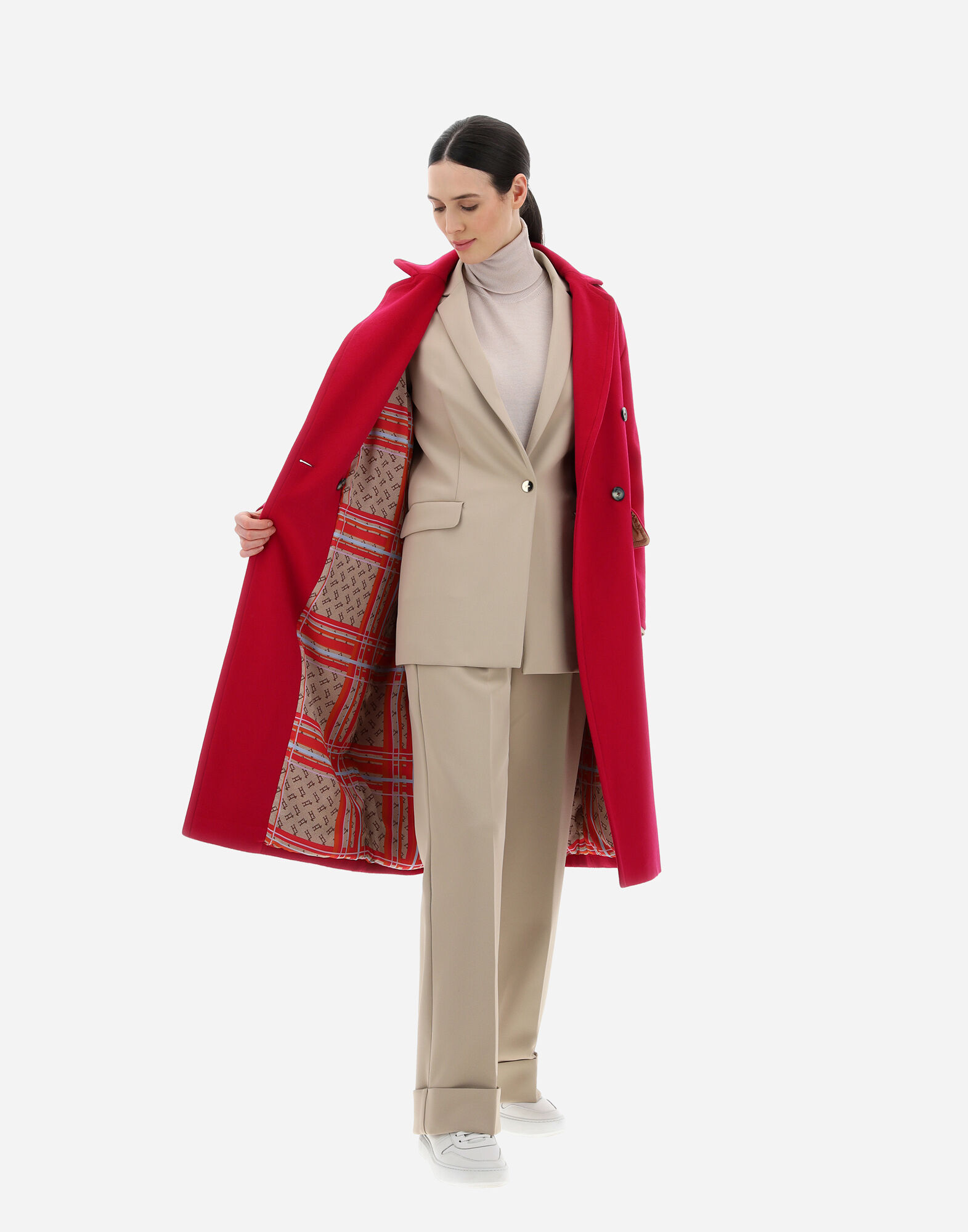 Fuchsia discount wool coat