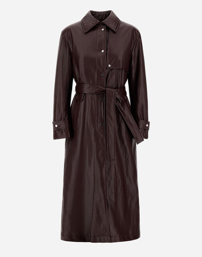 Herno LEATHER-EFFECT TRENCH COAT Bordeaux IM000209D129286715