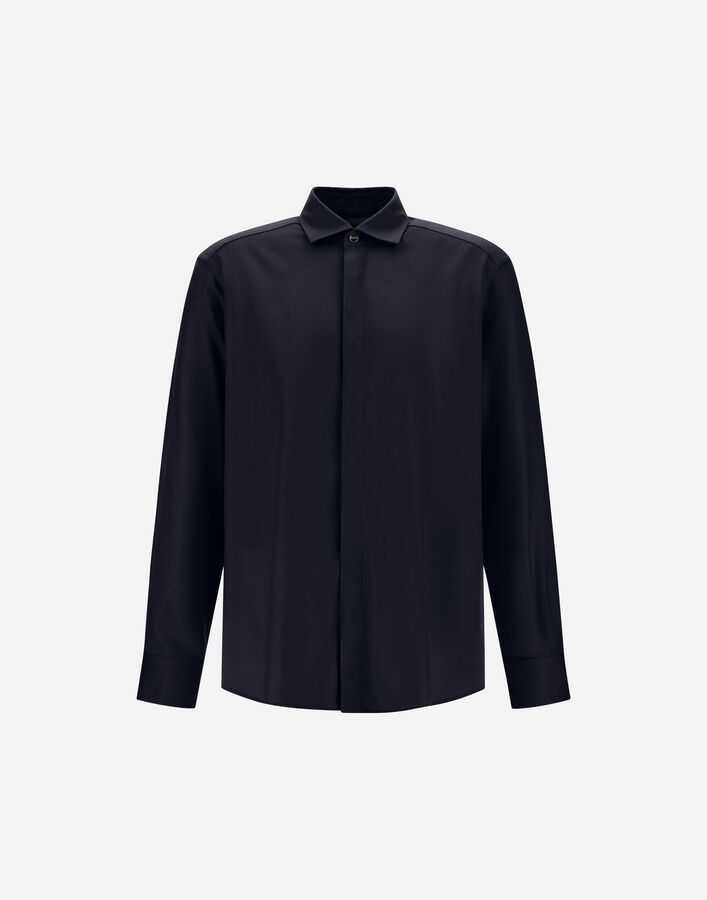 Herno RESORT SHIRT IN CASHMERE AND SILK Navy Blue CM00015UR380879200